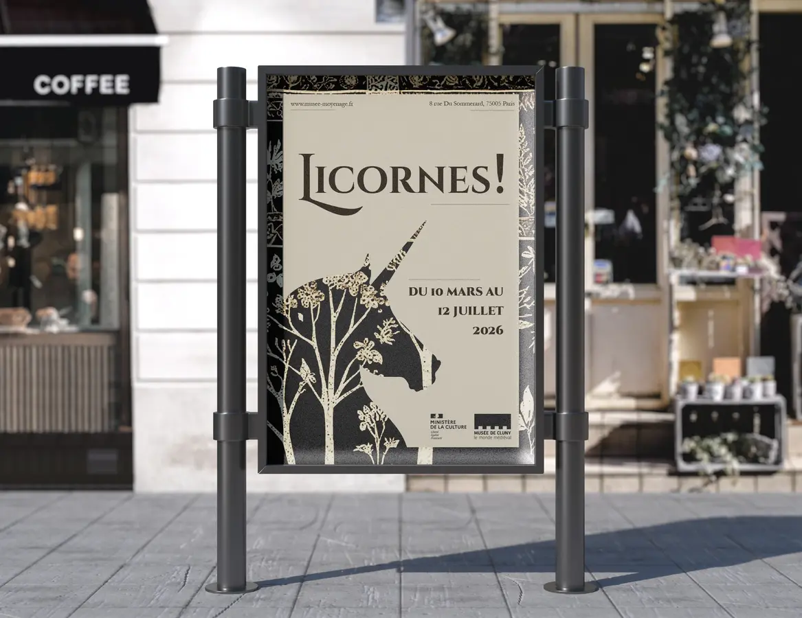 Affiche et dépliant d'une exposition - Licornes!