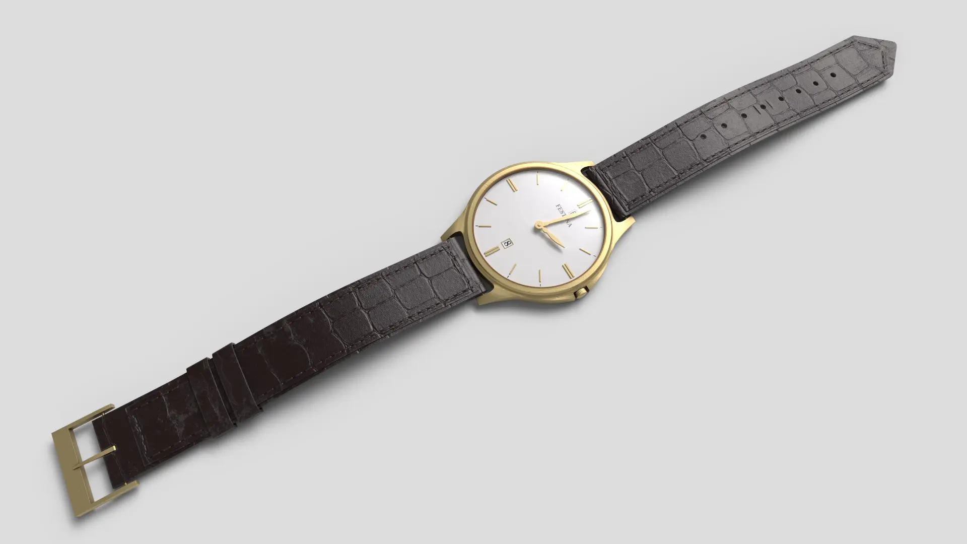 Vue d'ensemble de la montre avec effet usé